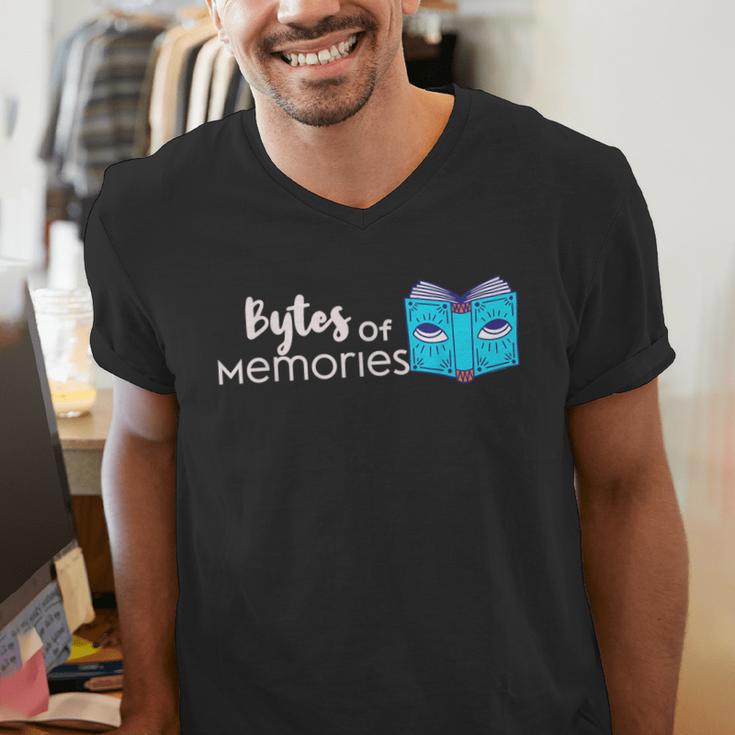 Bytes Of Memories Digital Nostalgia Concept Line Men's V-Neck T-Shirt