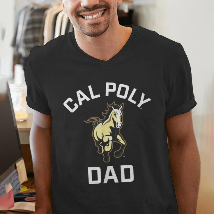 Cal Poly Mustangs Arched Dad Men's V-Neck T-Shirt