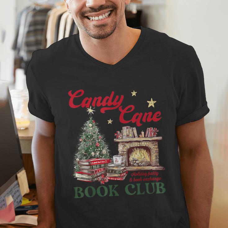 Candy Cane Book Club Holiday Party & Book Exchange Men's V-Neck T-Shirt Candy Cane Book Club Holiday Party & Book Exchange Men's V-Neck T-Shirt