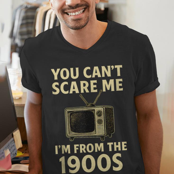 You Can't Scare Me I'm From The 1900s Television Retro Men's V-Neck T-Shirt You Can't Scare Me I'm From The 1900s Television Retro Men's V-Neck T-Shirt