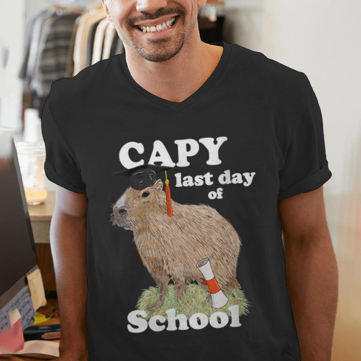 Capy Last Day Of School Capybara Graduation Quote Men's V-Neck T-Shirt