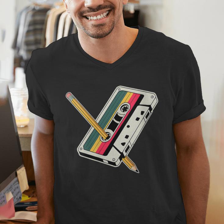Cassette 90s Costume Party Nostalgia Men's V-Neck T-Shirt Cassette 90s Costume Party Nostalgia Men's V-Neck T-Shirt