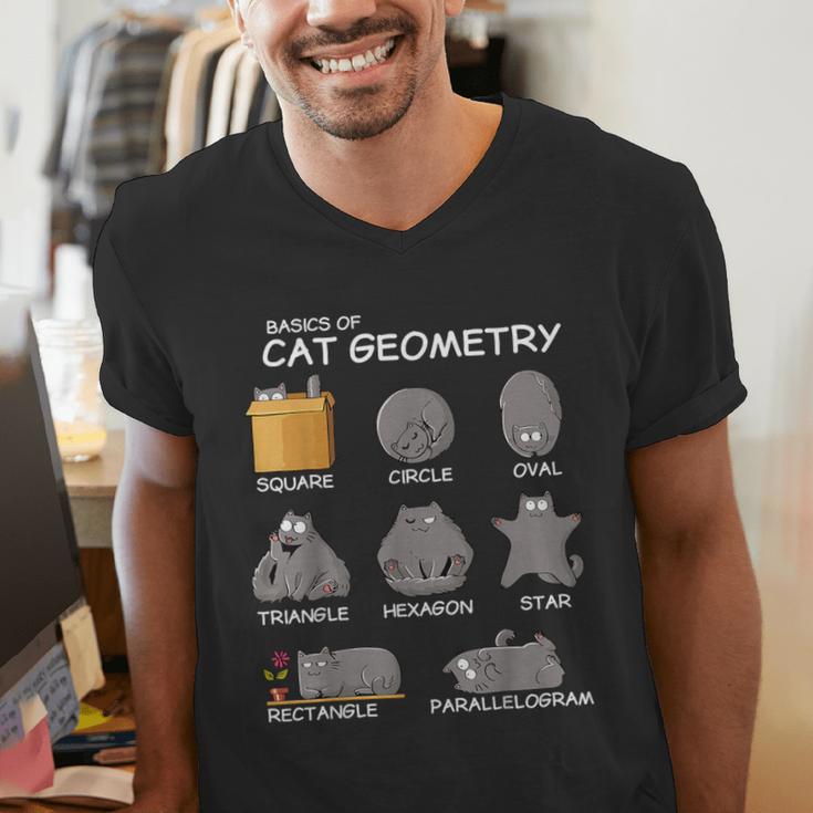 Cat Geometry Math Cat For Cat Dad Cat Mom Kids Men's V-Neck T-Shirt
