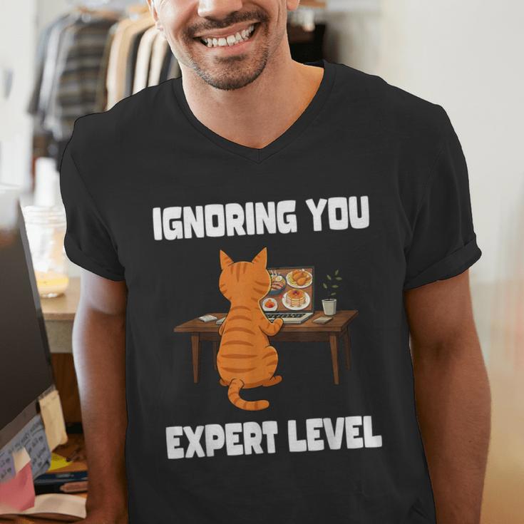 Cat Ignoring You Expert Level Orange Tabby Introvert Men's V-Neck T-Shirt Cat Ignoring You Expert Level Orange Tabby Introvert Men's V-Neck T-Shirt