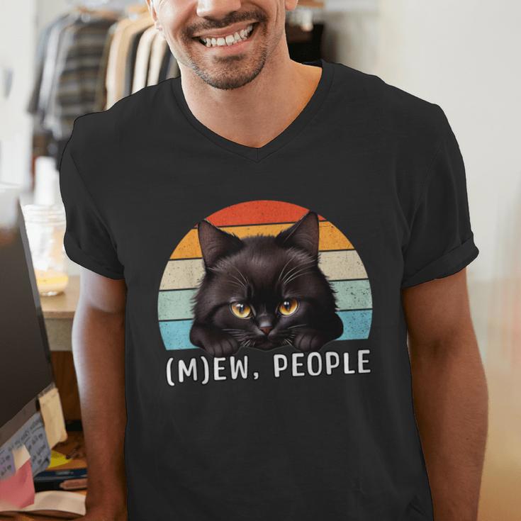 Cat Pun Introvert Anti Social Ew People Kitty Men's V-Neck T-Shirt