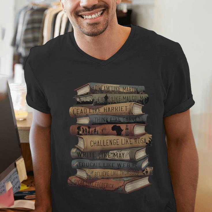 Celebrating History Month Floral Books Teacher Men's V-Neck T-Shirt Celebrating History Month Floral Books Teacher Men's V-Neck T-Shirt
