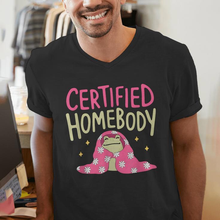 Certified Homebody Trendy Frog Introvert Men's V-Neck T-Shirt Certified Homebody Trendy Frog Introvert Men's V-Neck T-Shirt