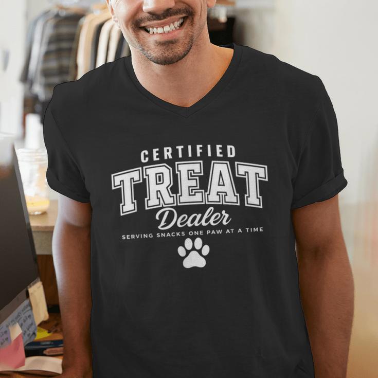 Certified Treat Dealer Dog Mom Dog Dad Men's V-Neck T-Shirt