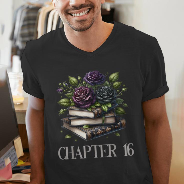 Chapter 16 16th Birthday Girls Book Lovers Gothic Flowers Men's V-Neck T-Shirt