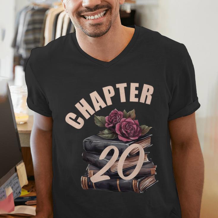 Chapter 20 20th Birthday Women Book Lovers Its My Birthday Men's V-Neck T-Shirt Chapter 20 20th Birthday Women Book Lovers Its My Birthday Men's V-Neck T-Shirt