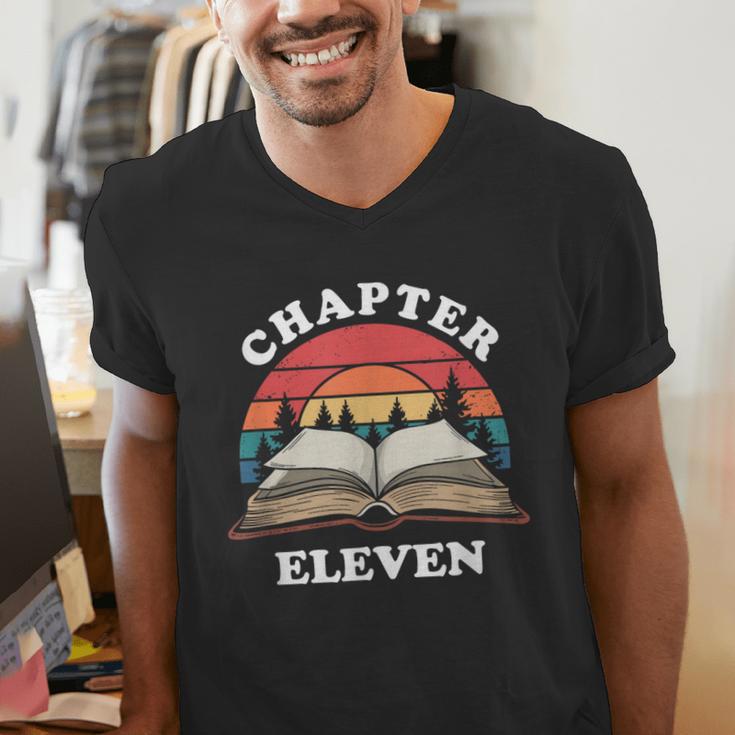 Chapter Eleven Book Reading 11th Birthday 11 Year Old Men's V-Neck T-Shirt Chapter Eleven Book Reading 11th Birthday 11 Year Old Men's V-Neck T-Shirt