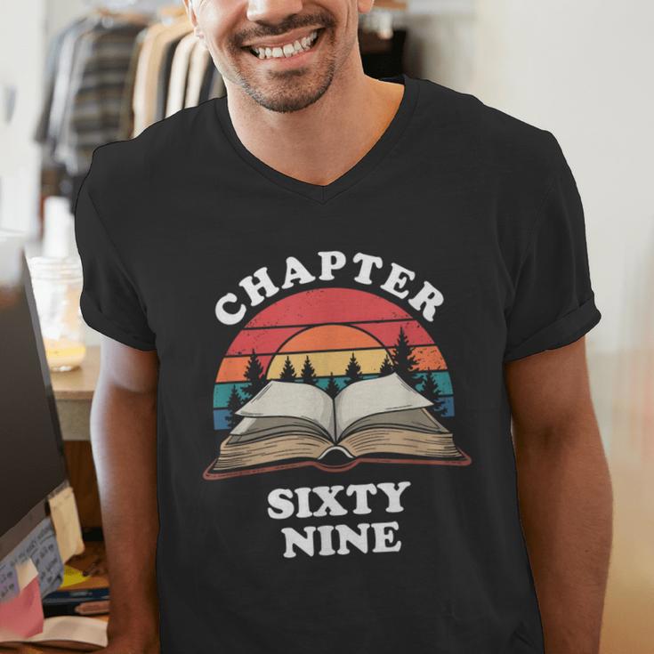 Chapter Sixty Nine Book Reading 69th Birthday 69 Year Old Men's V-Neck T-Shirt