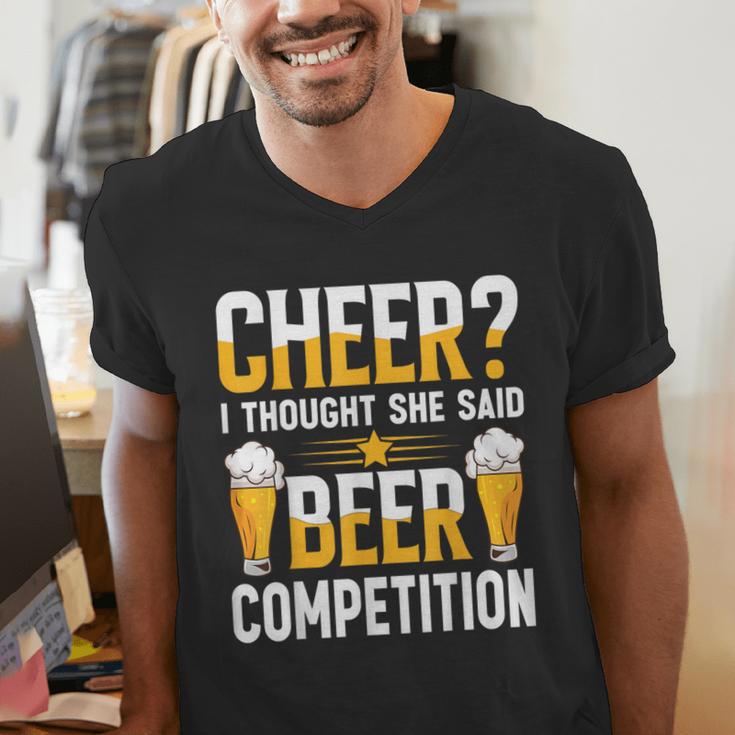 Cheer Dad Cheerleader I Thought She Said Beer Competition Men's V-Neck T-Shirt