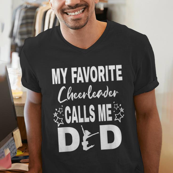 Cheer Dad My Favorite Cheerleader Calls Me Dad Men's V-Neck T-Shirt