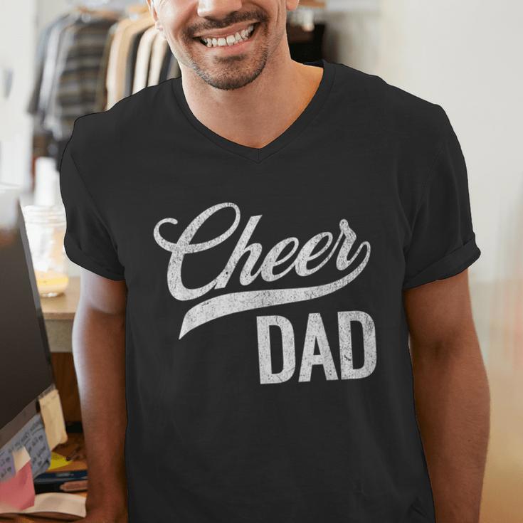 Cheer Dad Green Cheerleading Matching Parents Men's V-Neck T-Shirt
