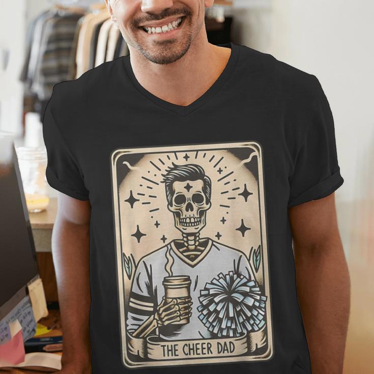 Cheer Dad Tarot Card Skeleton Cheerleading Fathers Day Men's V-Neck T-Shirt Cheer Dad Tarot Card Skeleton Cheerleading Fathers Day Men's V-Neck T-Shirt