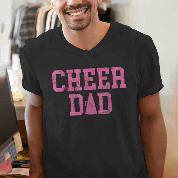Cheer Dad Vintage Retro Cheerleading Pink Men's V-Neck T-Shirt