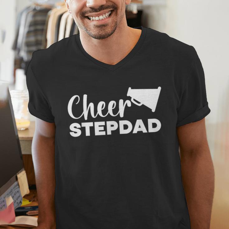 Cheer Stepdad Cheerleading Step Dad Cheerleader Stepfather Men's V-Neck T-Shirt