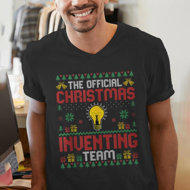 Christmas Inventing Team Inventing Introvert Xmas Men's V-Neck T-Shirt Christmas Inventing Team Inventing Introvert Xmas Men's V-Neck T-Shirt