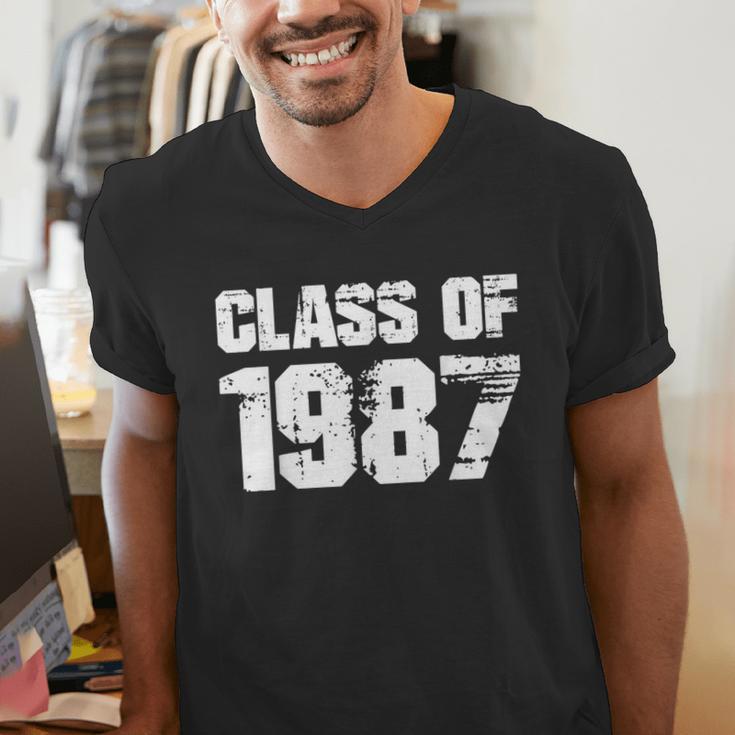 Class Of 1987 High School College Graduation Reunion Men's V-Neck T-Shirt