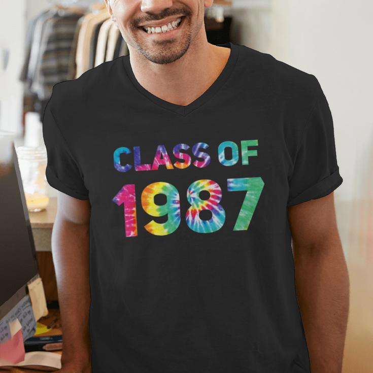 Class Of 1987 School Reunion College Highschool Graduation Men's V-Neck T-Shirt
