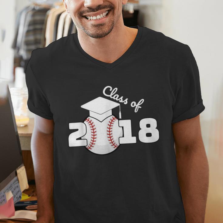 Class Of 2018 Baseball Senior Graduation Shirt Grad Men's V-Neck T-Shirt