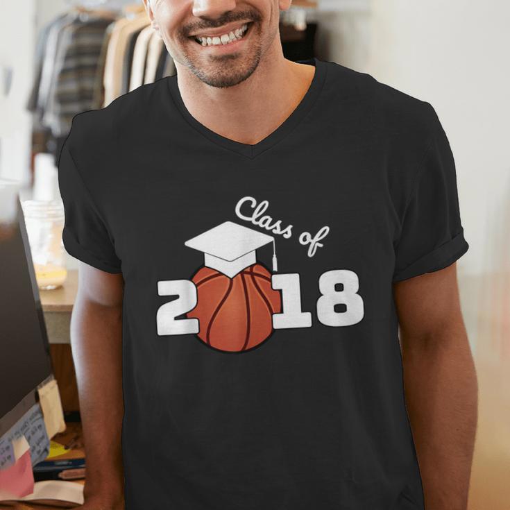 Class Of 2018 Basketball Senior Graduation Shirt Grad Men's V-Neck T-Shirt