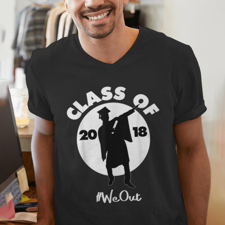 Class Of 2018 Dabbing Graduations Shirt-High School Grad Tee Men's V-Neck T-Shirt