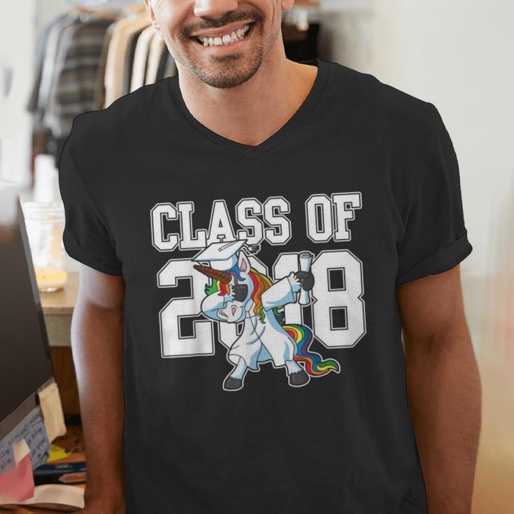 Class Of 2018 Dabbing Unicorn Graduation Shirt Men's V-Neck T-Shirt