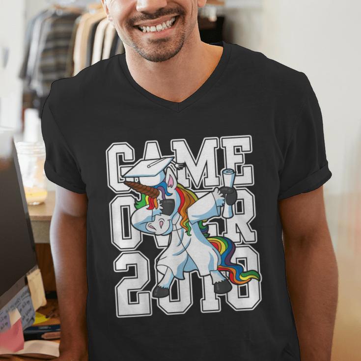 Class Of 2018 Graduation Dabbing Unicorn Shirt Men's V-Neck T-Shirt