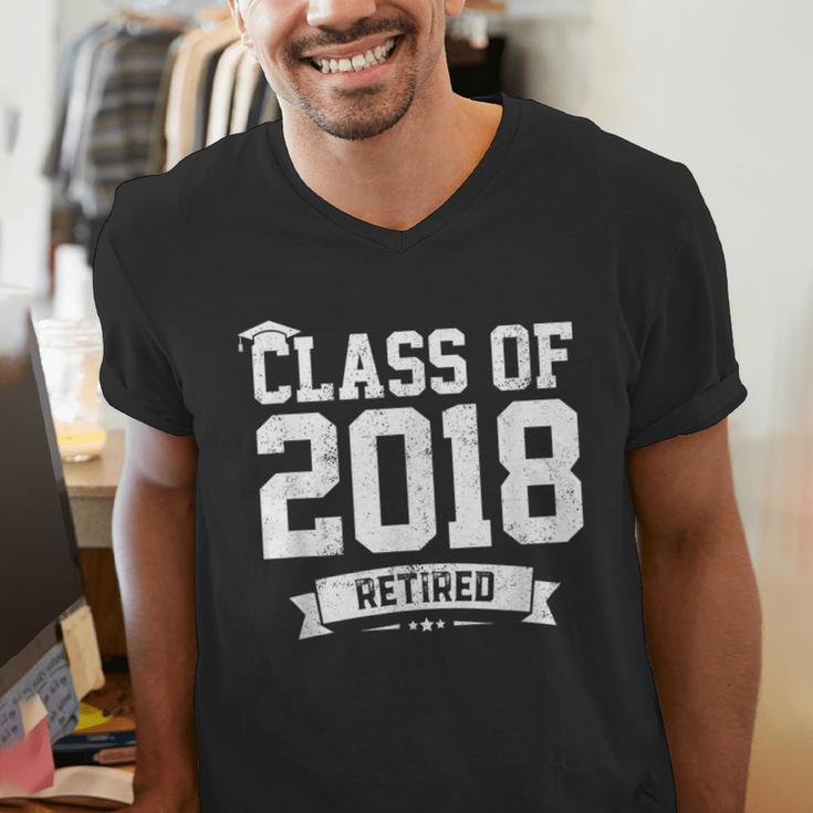 Class Of 2018 Retired Graduation TShirt Fun Retirement Shirt Men's V-Neck T-Shirt