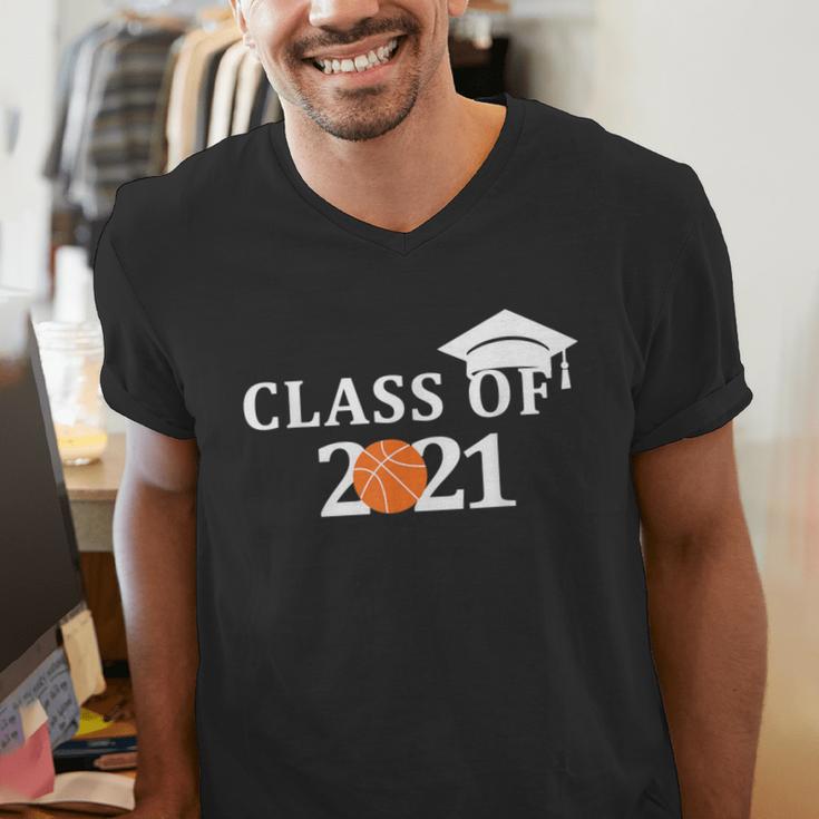 Class Of 2021 Graduation Him Her Basketball Pullover Men's V-Neck T-Shirt
