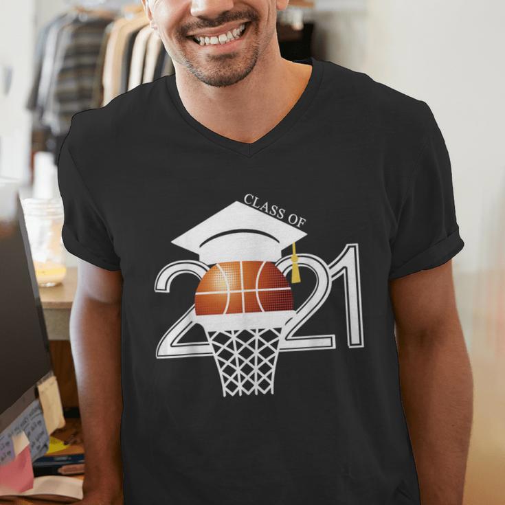 Class 2021 Graduation Senior Basketball Player Men's V-Neck T-Shirt