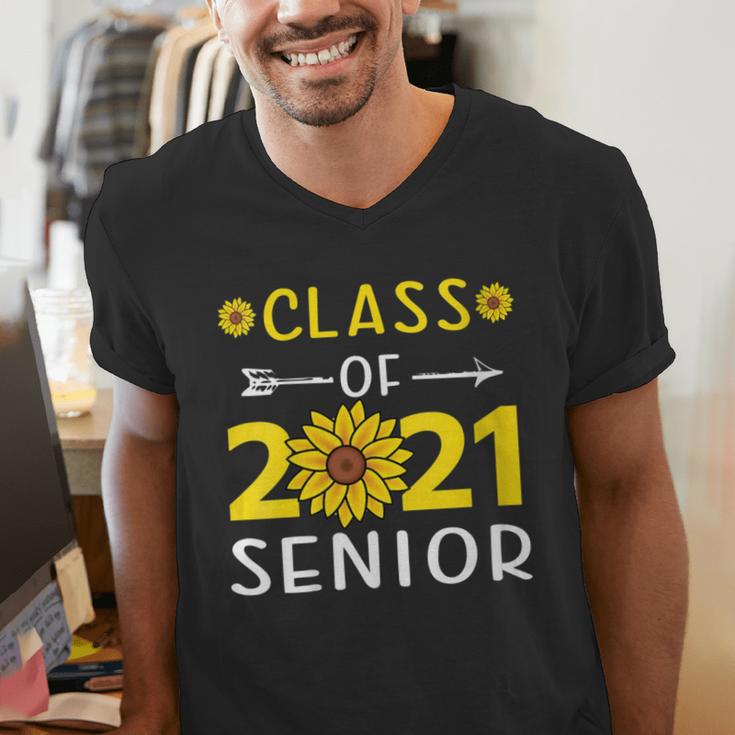 Class Of 2021 Senior Graduation Sunflower Men's V-Neck T-Shirt