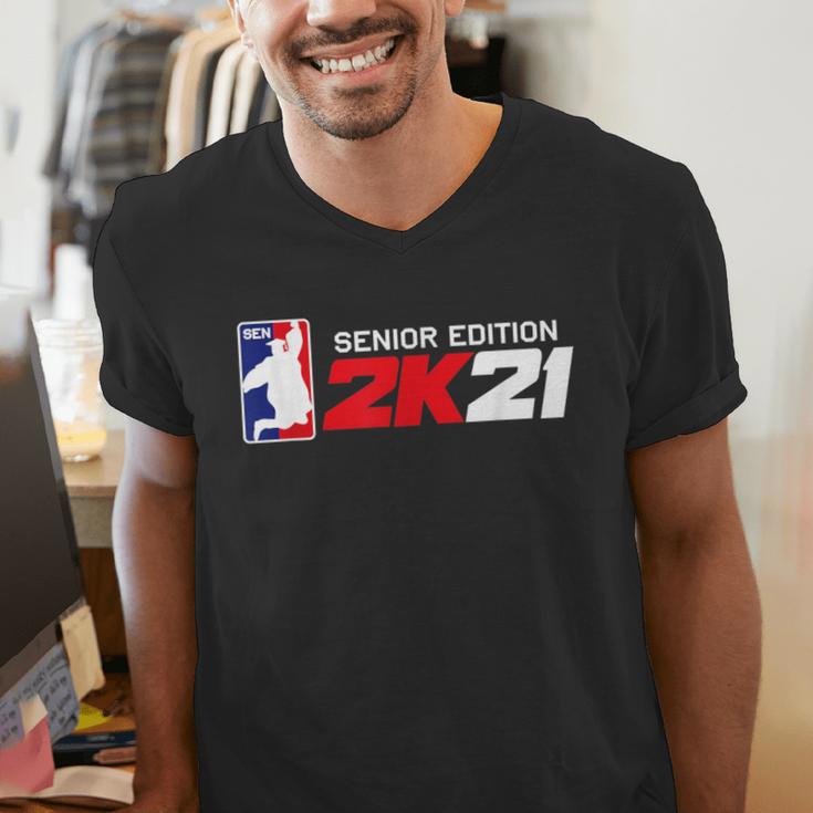 Class Of 2021 Senior Year Gamer Style Graduation For Grad Men's V-Neck T-Shirt