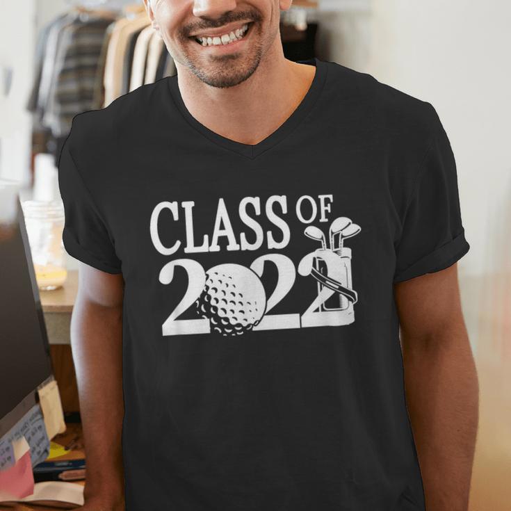 Class Of 2022 Graduation Senior Golf Golfer Player Men's V-Neck T-Shirt