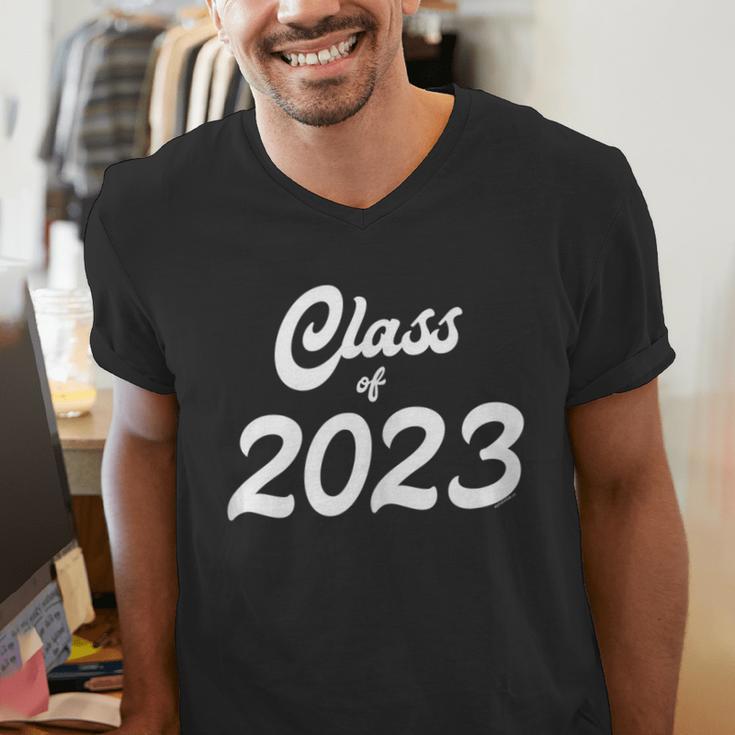 Class Of 2023 Graduation School Spirit Her Senior Script Men's V-Neck T-Shirt