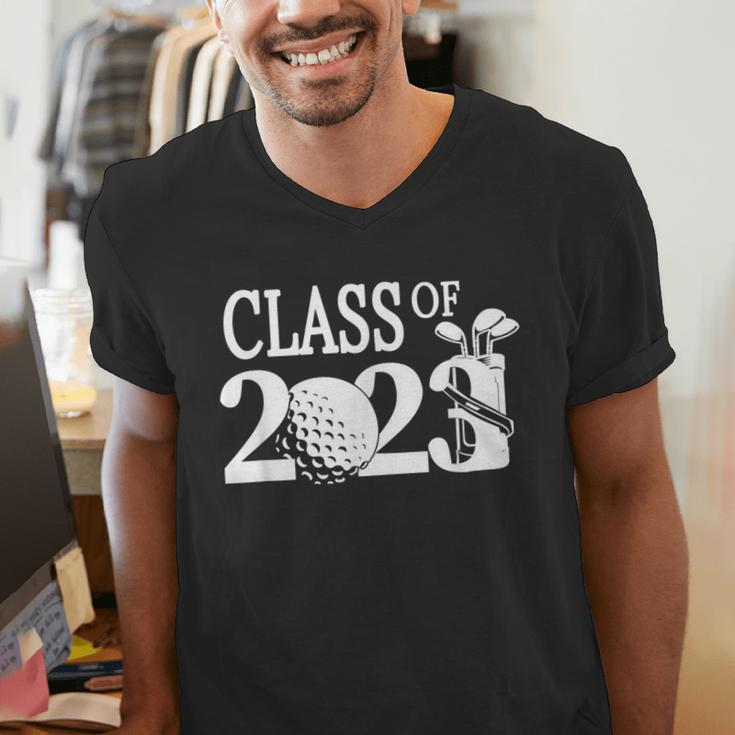 Class Of 2023 Graduation Senior Golfer Golf Player Men's V-Neck T-Shirt