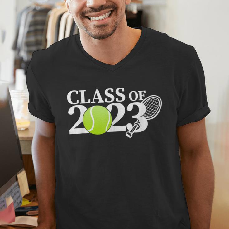 Class Of 2023 Graduation Senior Tennis Player Men's V-Neck T-Shirt