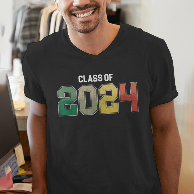 Class Of 2024 College High School Graduation Men's V-Neck T-Shirt