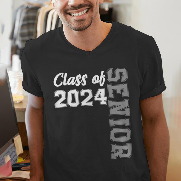 Class Of 2024 Senior 24 Shirt High School Graduation Party Men's V-Neck T-Shirt