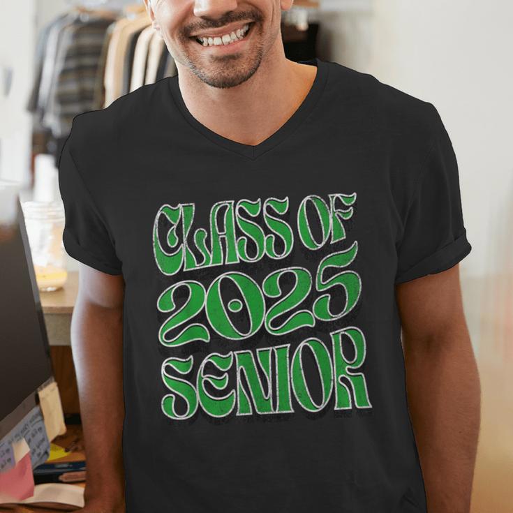Class Of 2025 Senior Green Student Graduation Men's V-Neck T-Shirt