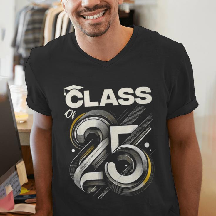Class Of 2025 Shirt Graduation Senior High School College Men's V-Neck T-Shirt