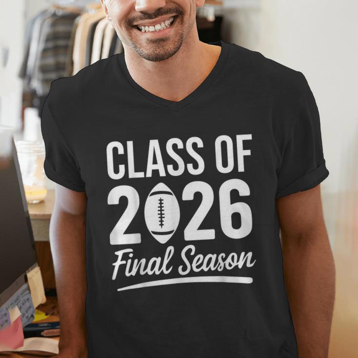 Class Of 2026 Final Season Senior 2026 Football Graduation Men's V-Neck T-Shirt