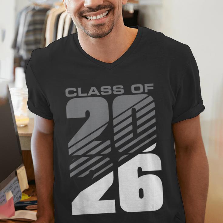 Class Of 2026 High School Senior Graduation Grey Sport Style Men's V-Neck T-Shirt