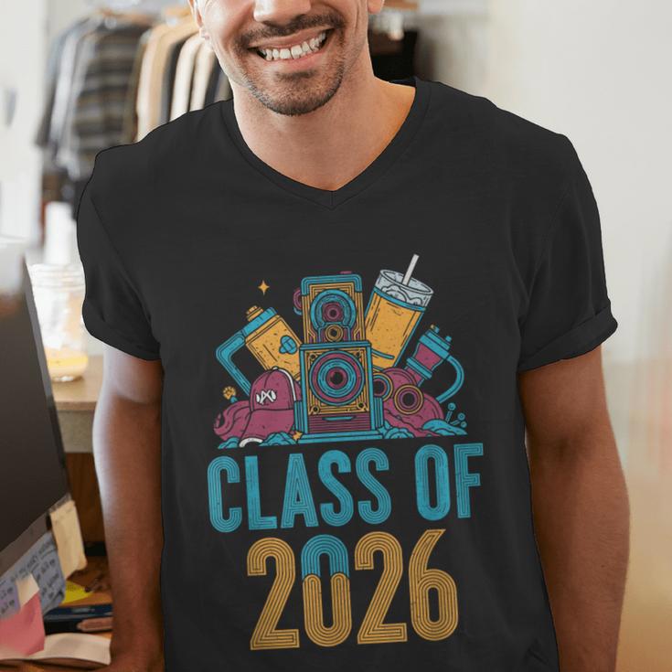 Class Of 2026 Retro Graduation Memory Nostalgia For Seniors Men's V-Neck T-Shirt