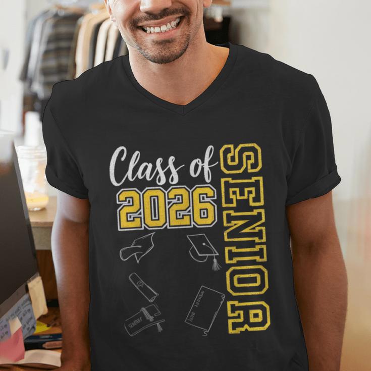 Class Of 2026 Senior 26 High School Graduation -Gold Men's V-Neck T-Shirt