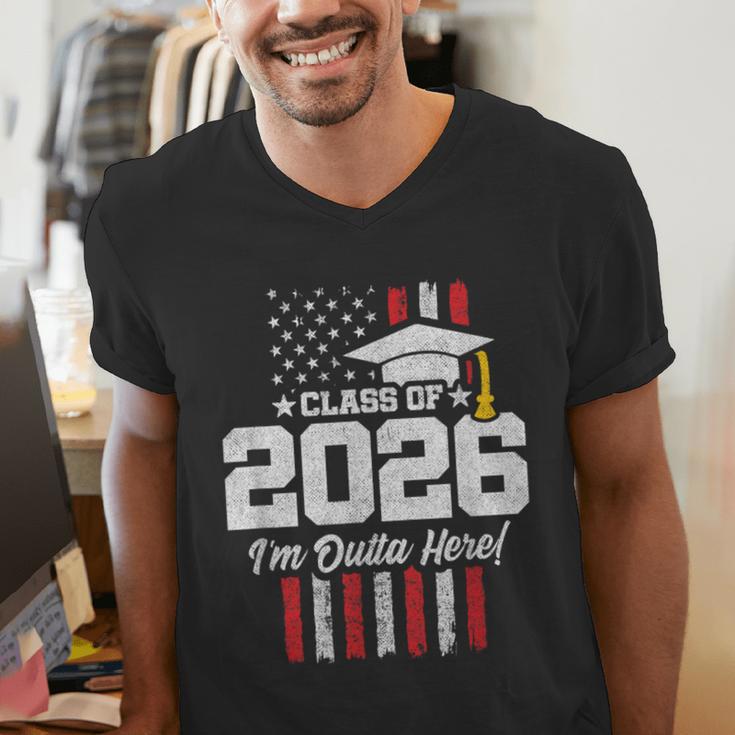 Class Of 2026 Senior Graduation American Flag Senior 2026 Men's V-Neck T-Shirt