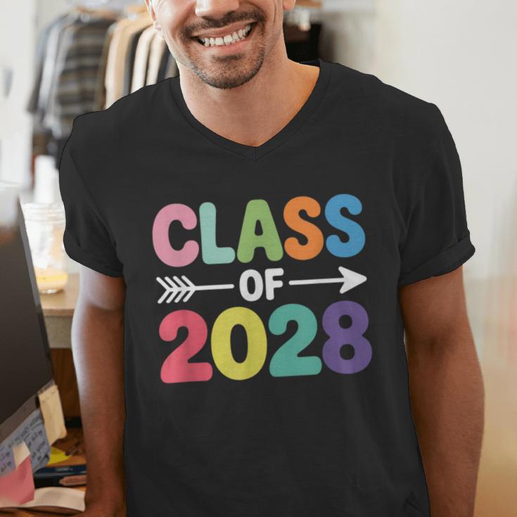 Class Of 2028 Colorful Graduation Men's V-Neck T-Shirt
