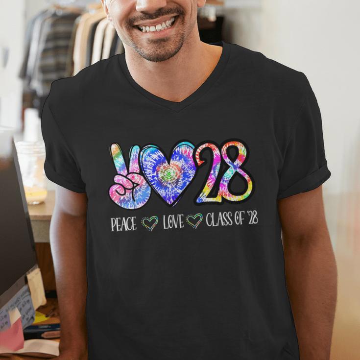 Class Of 2028 Shirt Tie Dye Senior Graduation Class Reunion Men's V-Neck T-Shirt